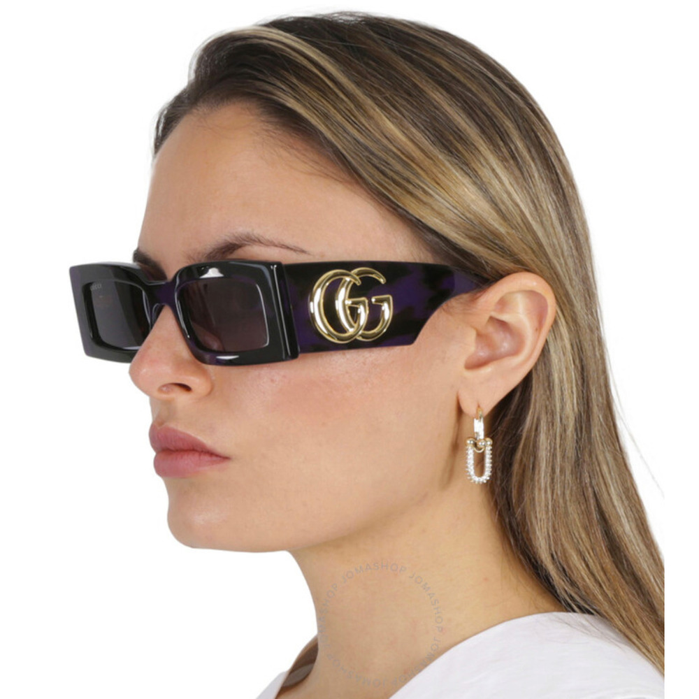 NWT Gucci GG1425S-003-53 Havana Rectangle 53mm Sunglasses - Picture 2 of 5